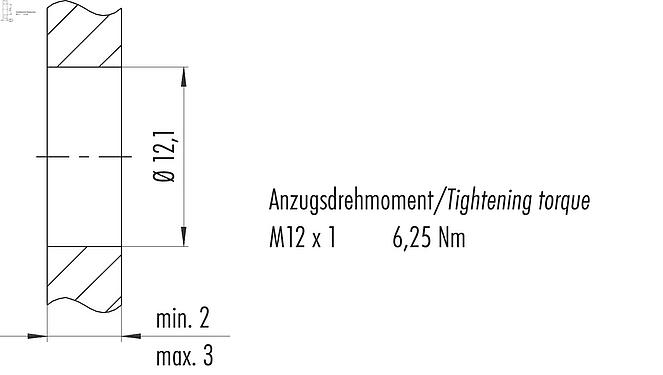 安装说明 M12 针头法兰座, 极数: 4, 非屏蔽, 焊接, IP67, PG 11, 板前安装