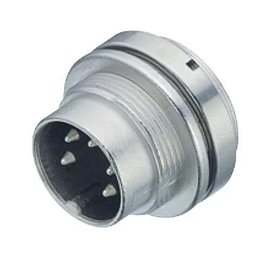 Illustration 09 0119 09 05 - M16 Male panel mount connector, Contacts: 5 (05-b), unshielded, solder, IP67, UL