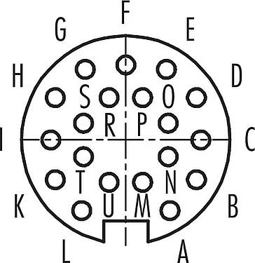 联系安排 (外掛程式側) M16 直头孔头电缆连接器, 极数: 19 (19-a), 4.0-6.0mm, 可接屏蔽, 焊接, IP40