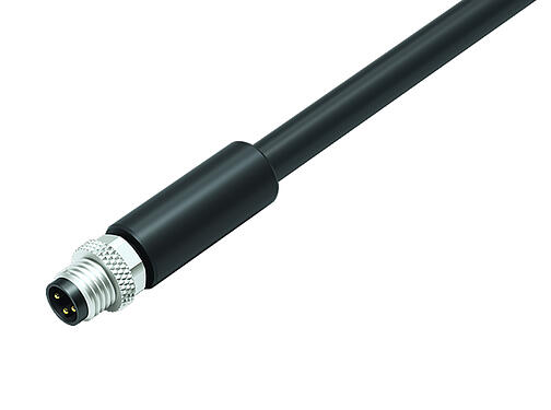 插图 77 3505 0000 50704-0200 - M8 直头针头电缆连接器, 极数: 4, 屏蔽, 预铸电缆, IP67, PUR, 黑色, 4x0.34 mm², 2m