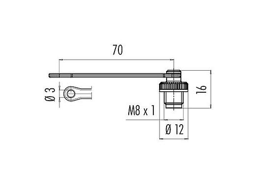 Scale drawing 08 2843 000 000 - M8 / AS-Interface - Protection cap for flange socket; Series 718/772/775/768