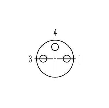 联系安排 (外掛程式側) 99 3402 00 03 - M8 弯角孔头电缆连接器, 极数: 3, 3.5-5.0mm, 非屏蔽, 焊接, IP67, UL