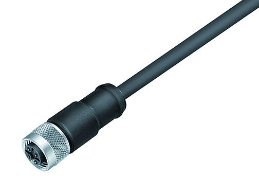 Illustration 77 3530 0000 50712-0500 - M12 Female cable connector, Contacts: 12, shielded, moulded on the cable, IP67, UL, PUR, black, 12 x 0.25 mm², 5 m