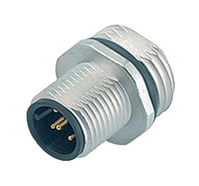3D View 86 0131 0002 00004 - M12 Male panel mount connector, Contacts: 4, unshielded, solder, IP68, UL, PG 9