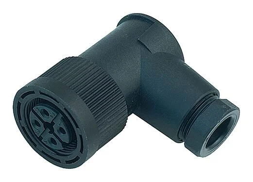 插图 M18 弯角孔头电缆连接器, 极数: 4, 6.5-8.0mm, 非屏蔽, 螺钉接线, IP67, UL