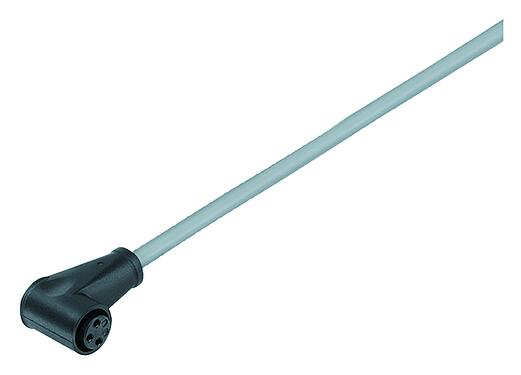 Illustration 79 3388 45 04 - Snap-In Female angled connector, Contacts: 4, unshielded, moulded on the cable, IP65, PVC, black, 4 x 0.25 mm², 5 m