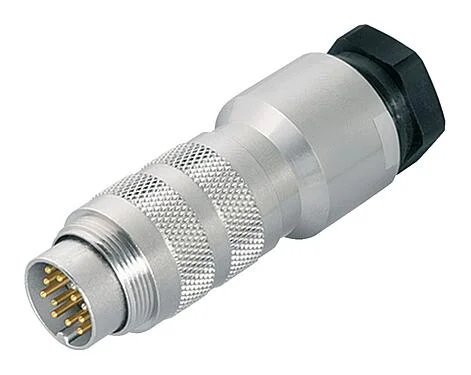 Illustration M16 Male cable connector, Contacts: 8 (08-a), 8.0-10.0 mm, shieldable, solder, IP68, UL 2238, AISG compliant, with shielding ring