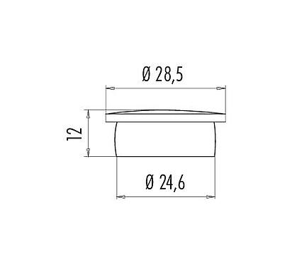 Scale drawing 08 1204 000 000 - M23 - Protective cap for coupling and flange connectors; Series 623