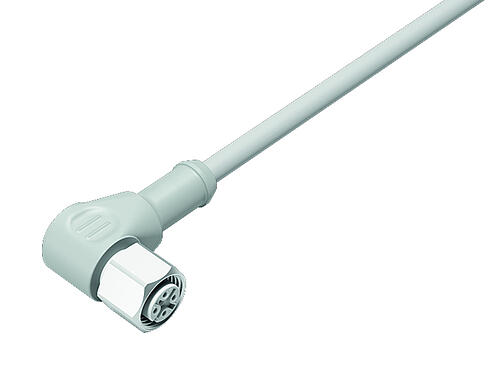 Illustration 77 3734 0000 20912-0500 - M12 Female angled connector, Contacts: 12, unshielded, moulded on the cable, IP69K, UL, Ecolab, PVC, grey, 12 x 0.25 mm², stainless steel, 5 m