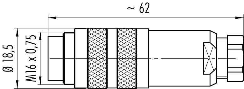 比例图 99 5451 15 14 - 直头针头电缆连接器, 极数: 14 (14-b), 4.0-6.0mm, 可接屏蔽, 焊接, IP67, UL