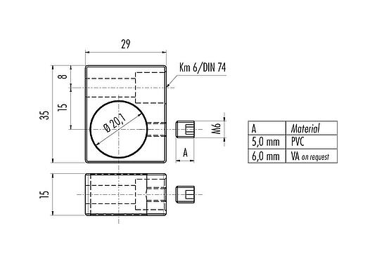 比例图 28 1230 300 00 - LED 安装元件, 铝, 带LED的PNP