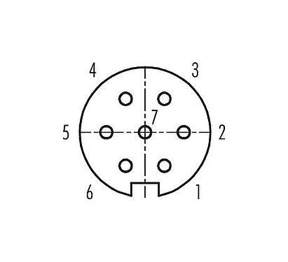 联系安排 (外掛程式側) 09 0328 99 07 - M16 孔头法兰座, 极数: 7 (07-a), 非屏蔽, THT, IP40, 板前安装