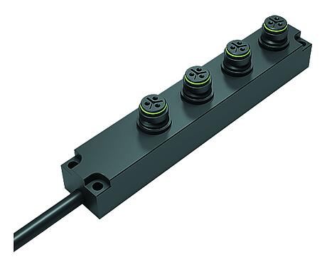 Illustration Snap-In 4-way distributor, Contacts: 3, unshielded, moulded on the cable, IP67, 3 x 0.75 mm²