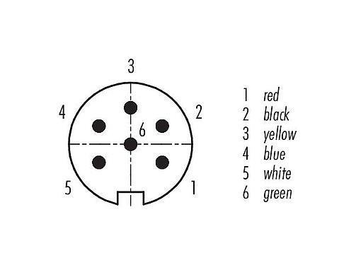 Contact arrangement (Plug-in side) M16 Male angled connector, Contacts: 6 (06-a), shielded, moulded on the cable, IP67, PUR, black, 6 x 0.25 mm², 2 m