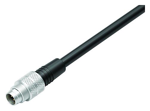 Illustration 79 1455 212 05 - M9 Male cable connector, Contacts: 5, unshielded, moulded on the cable, IP67, PUR, black, 5 x 0.25 mm², 2 m
