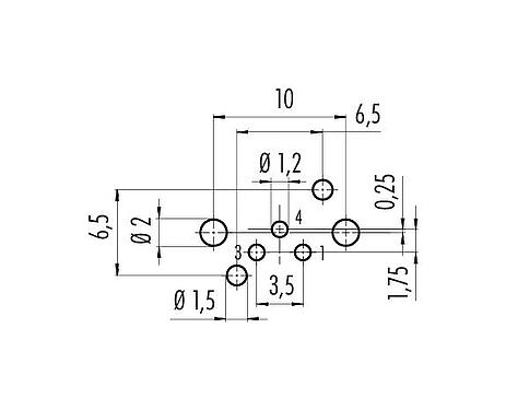 导体结构 M8 孔头法兰座,弯角, 极数: 3, 非屏蔽, THR, IP67, UL 2238