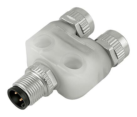 插图 79 5236 00 04 - M12/M12 双分线盒,Y 型分配器, 针头连接器 - 2 孔头连接器, 极数: 4/3, 非屏蔽, 插拔式, IP68, UL, 带LED的PNP