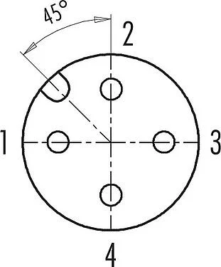 联系安排 (外掛程式側) M12 弯角孔头电缆连接器, 极数: 4, 4.0-6.0mm, 非屏蔽, 螺钉接线, IP67, UL 2238