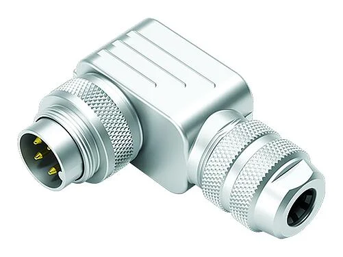 Illustration M16 Male angled connector, Contacts: 14 (14-b), 6.0-8.0 mm, shieldable, solder, IP67, UL 2238