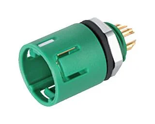 Snap-In Male panel mount connector, Contacts: 8, unshielded, solder, IP67, UL 2238, M8x0,75, Front mounting