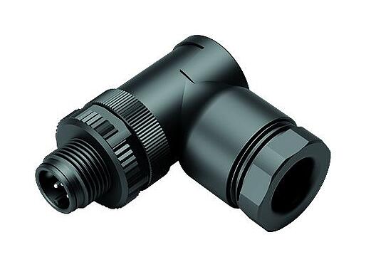 Illustration 99 0429 162 04 - M12 Male angled connector, Contacts: 4, 2x cable Ø 2 mm, 1.0-3.0 mm or 4.0-5.0 mm, unshielded, screw clamp, IP67, UL