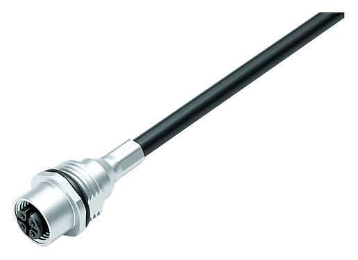 插图 70 3442 785 05 - M12 孔头法兰座, 极数: 5, 5.3mm, 屏蔽, 法兰座带电缆, IP68, M16x1.5, PUR, 5x0.25mm², 0.5m