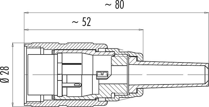 比例图 M25 直头孔头电缆连接器, 极数: 5, 5.0-8.0mm, 可接屏蔽, 焊接, IP40