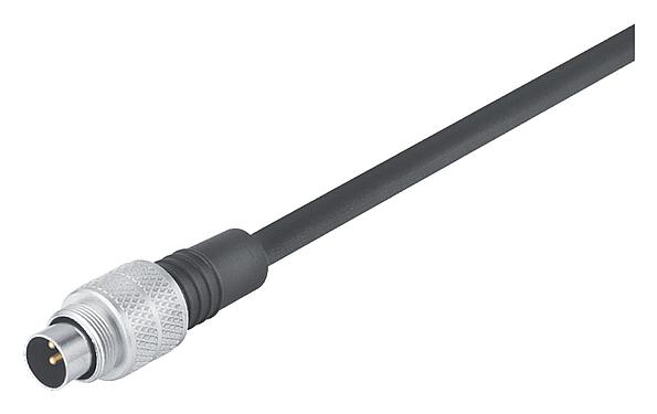 插图 M9 直头针头电缆连接器, 极数: 8, 非屏蔽, 预铸电缆, IP67, PUR, 黑色, 8x0.14mm², 2m