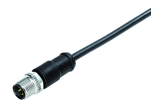 插图 77 0605 0000 50704-0500 - M12 直头针头电缆连接器, 极数: 4, 非屏蔽, 预铸电缆, IP69K, PUR, 黑色, 4x1.50mm², 5m