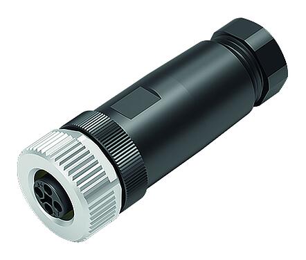 插图 M12 直头孔头电缆连接器, 极数: 4, 6.0-8.0mm, 非屏蔽, 螺钉接线, IP67, UL 2238, VDE