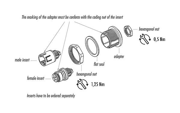 Assembly instructions Snap-In Adapter, unshielded, Rear mounting, screwable from the front