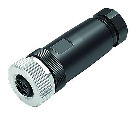 插图 99 0686 32 03 - M12 直头孔头电缆连接器, 极数: 2+PE, 6.0-8.0mm, 非屏蔽, 螺钉接线, IP67, UL