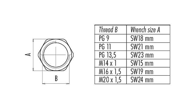 Scale drawing M14x1.0