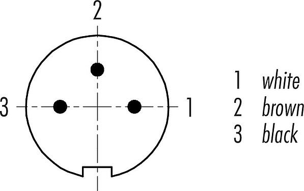 联系安排 (外掛程式側) M9 弯角针头电缆连接器, 极数: 3, 屏蔽, 预铸电缆, IP67, PUR, 黑色, 5x0.25mm², 2m