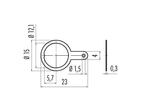 比例图 04 0208 002 - M9 IP67 - 焊环；702/712系列。