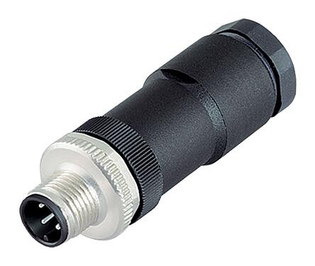 插图 M12 双出口针头电缆连接器, 极数: 4, 2.1-3.0 mm (2 电缆) 或者 4-5 mm (2 电缆), 非屏蔽, 螺钉接线, IP67, UL 2238