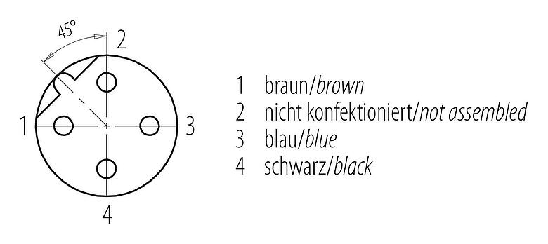 Contact arrangement (Plug-in side) M12 Female angled connector, Contacts: 3, unshielded, moulded on the cable, IP68/IP69K, UL 2238, PVC, grey, 3 x 0.34 mm², 2 m