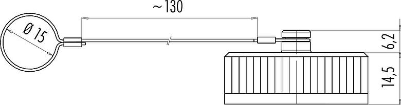 Scale drawing Protecting cap, IP65, for male cable connector