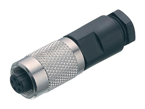 插图 M9 直头孔头电缆连接器, 极数: 2, 3.5-5.0mm, 非屏蔽, 焊接, IP67