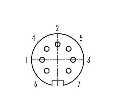 联系安排 (外掛程式側) 09 0584 00 07 - M16 孔头法兰座, 极数: 7 (07-b), 非屏蔽, 焊接, IP67, UL
