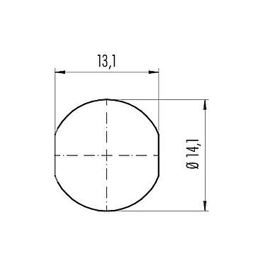 Assembly instructions / Panel cut-out Push Pull Female panel mount connector, Contacts: 4, unshielded, solder, IP40, M14x0,5, Front mounting