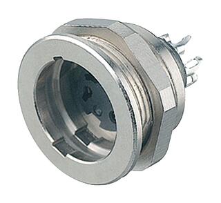Push Pull Female panel mount connector, Contacts: 19, shieldable, solder, IP67, M21x1,0, Front mounting