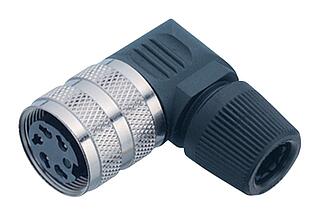 M16 Female angled connector, Contacts: 5 (05-a), 6.0-8.0 mm, unshielded, solder, IP40