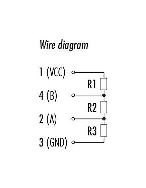 Pin assignment plans M12 Male terminating connector, Contacts: 4, unshielded, IP69K, Profibus, PUR