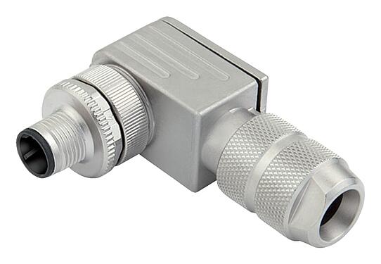 插图 99 3721 820 04 - M12 弯角针头电缆连接器, 极数: 4, 5.0-8.0mm, 可接屏蔽, 压接（压接触点必须单独订购）, IP67
