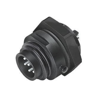 Illustration 09 4219 150 07 - RD24 Male panel mount connector, Contacts: 6+PE, unshielded, screw clamp, IP67, UL, ESTI+, VDE, central fixing