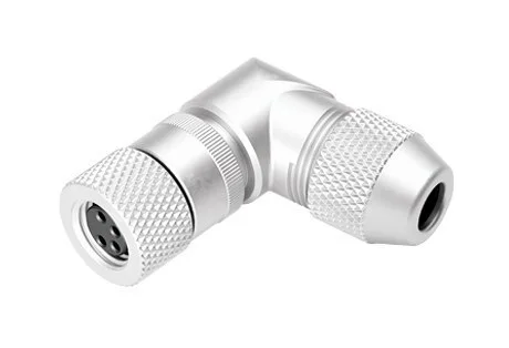 插图 M8 弯角孔头电缆连接器, 极数: 4, 3.5-5.0mm, 可接屏蔽, 焊接, IP67, UL 2238