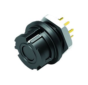 Illustration 09 0774 090 08 - Bayonet Female panel mount connector, Contacts: 8, unshielded, THT, IP67