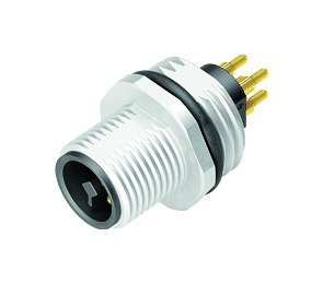 Illustration 86 0239 0000 00044 - M12 Male panel mount connector, Contacts: 4, unshielded, THR, IP68, UL 2238, M16x1.5, Front mounting