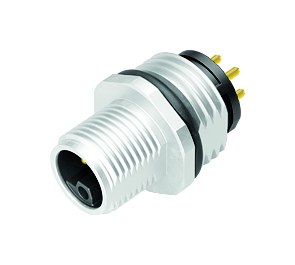 Illustration 86 0243 0000 00044 - M12 Male panel mount connector, Contacts: 4, unshielded, THR, IP68, UL 2238, M16x1.5, Front mounting